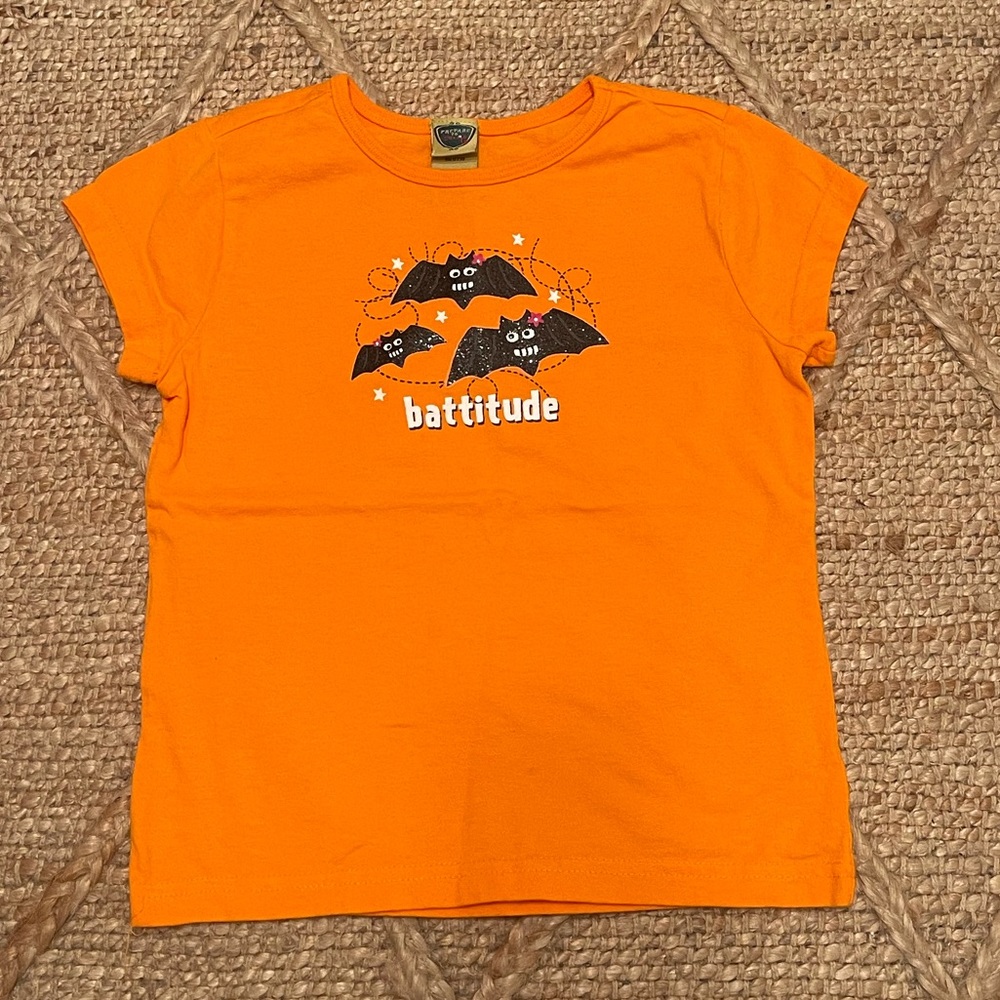 Girls Halloween Glitter Bat Shirt